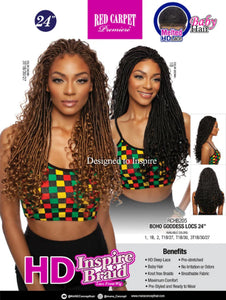 Mane Concept HD Inspire Braid Lace Front Wig - RCHB205 BOHO GODDESS LOCS 24