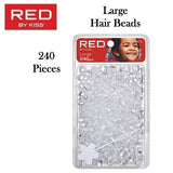 Red by Kiss Large Hair Beads 240 Pieces - HA13