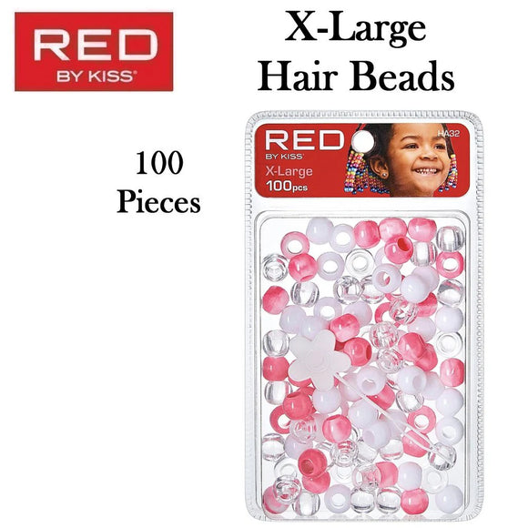 Red by Kiss X-Large Hair Beads 100 Pieces - HA32