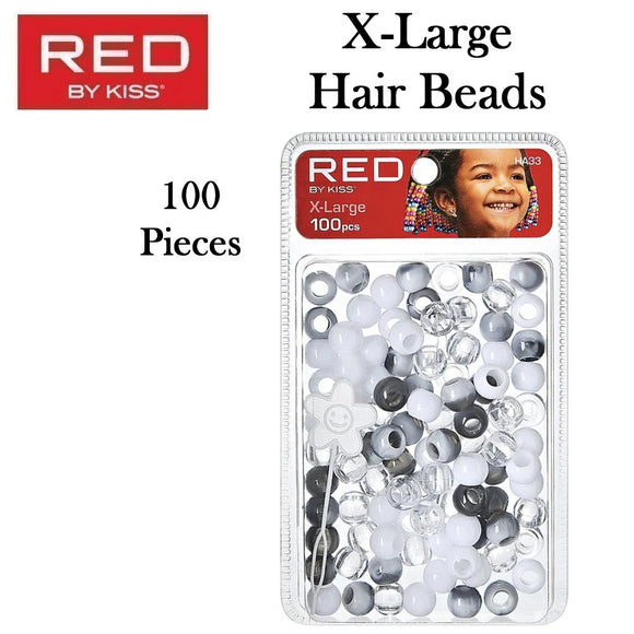 Red by Kiss X-Large Hair Beads 100 Pieces - HA33