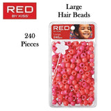 Red by Kiss Large Hair Beads 240 Pieces - HA17