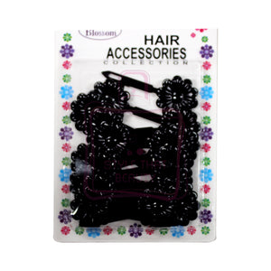 Blossom Hair Accessories Collection Flower Shaped Black