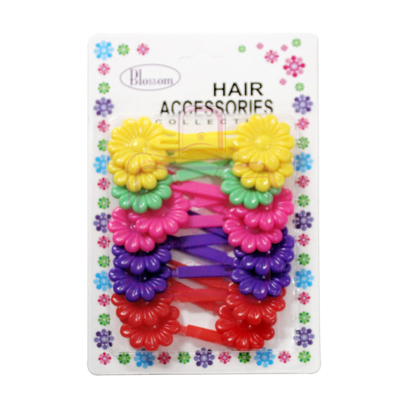 Blossom Hair Accessories Collection Flower Shaped Red, Purple, Pink Green, Yellow