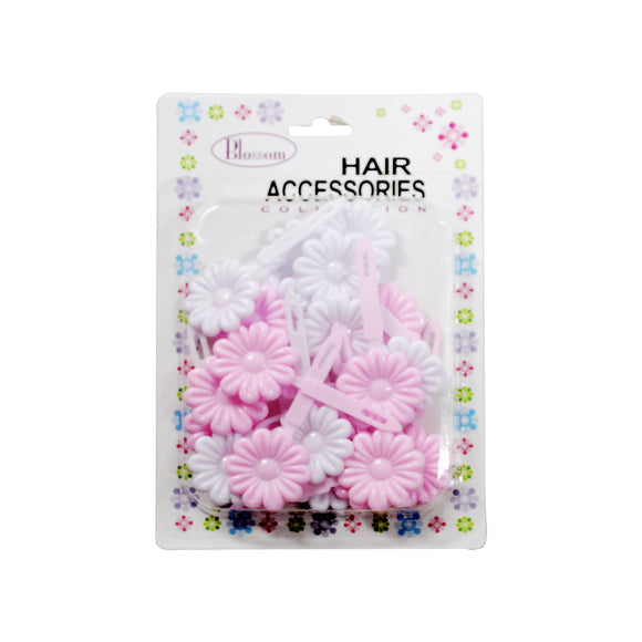 Blossom Hair Accessories Collection Flower Shaped White & Pink
