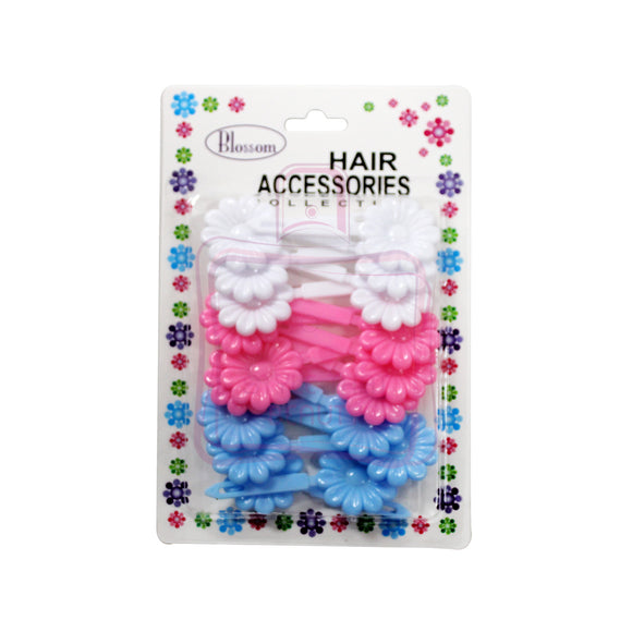 Blossom Hair Accessories Collection Flower Shaped White, Pink, BabyBlue