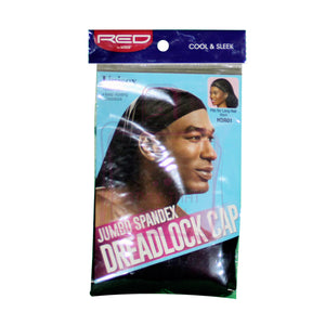 Red (Jumbo) Spandex Dreadlock Cap, Black - Men