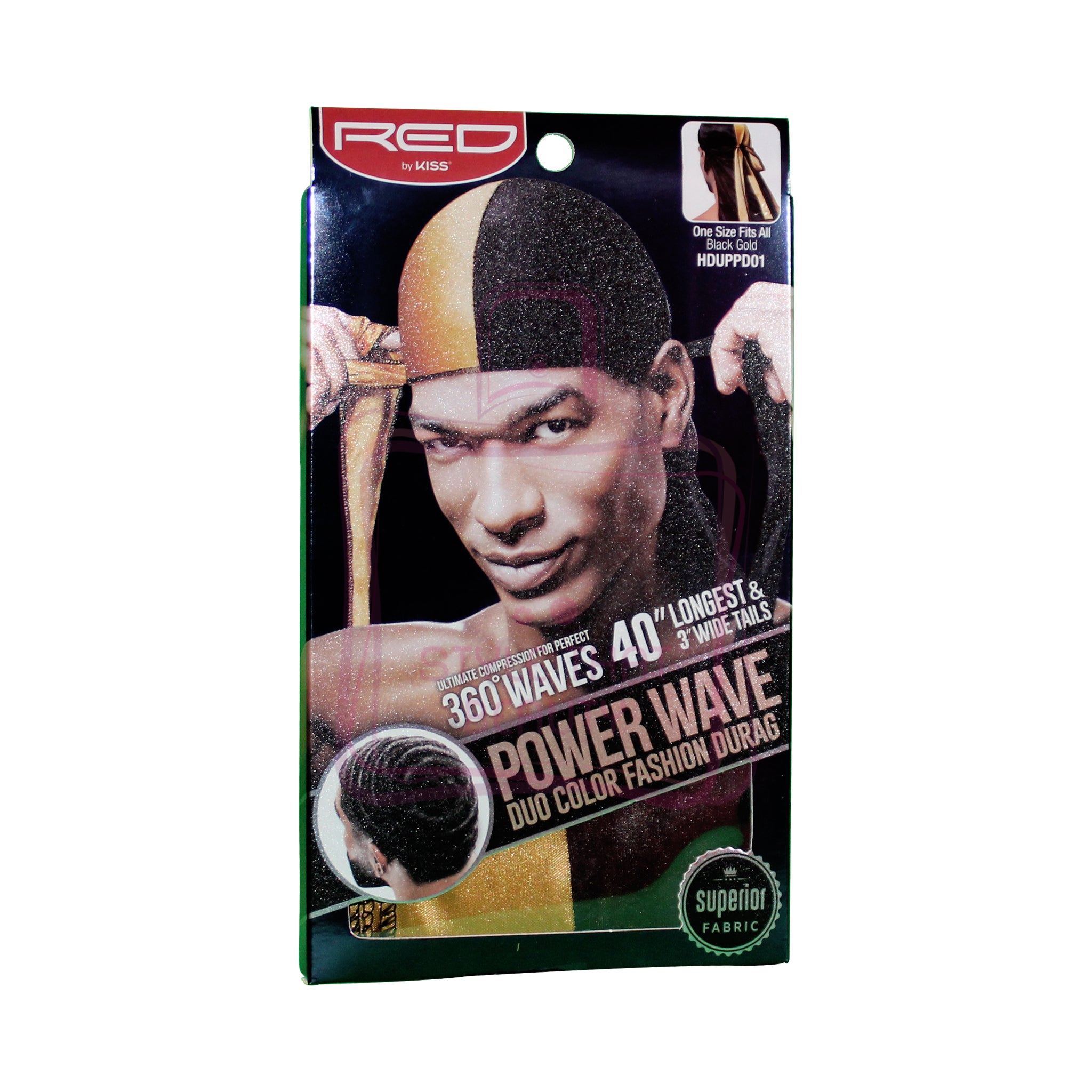 Red by Kiss 360 Waves Power Wave Duo Color Fashion Satin Durag Men